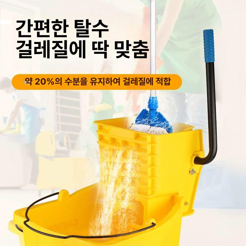 양동이 대걸레탈수기 왁스 핸드짤순이 카트 마포걸레 학교 청소도구 물짜는 물짜기 - 상세 이미지 2