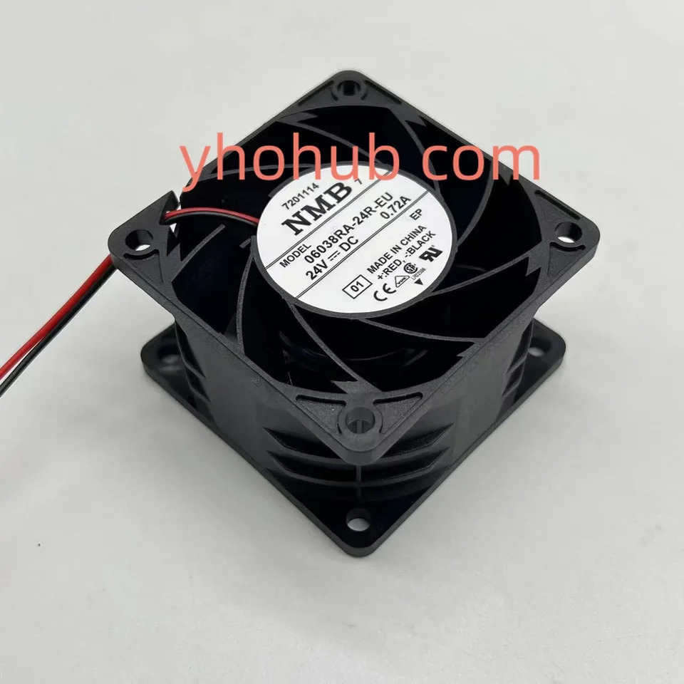 NMB-MAT 2 와이어 서버 냉각팬 06038RA-24R-EU 01 DC 24V 0.72A 80x80x38mm