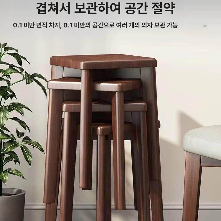 미니 원목의자 빈티지 카페 현관 보조 벤치 둥근 엔틱 왁스 앤틱 발받침 원목스툴 - 상세 이미지 5