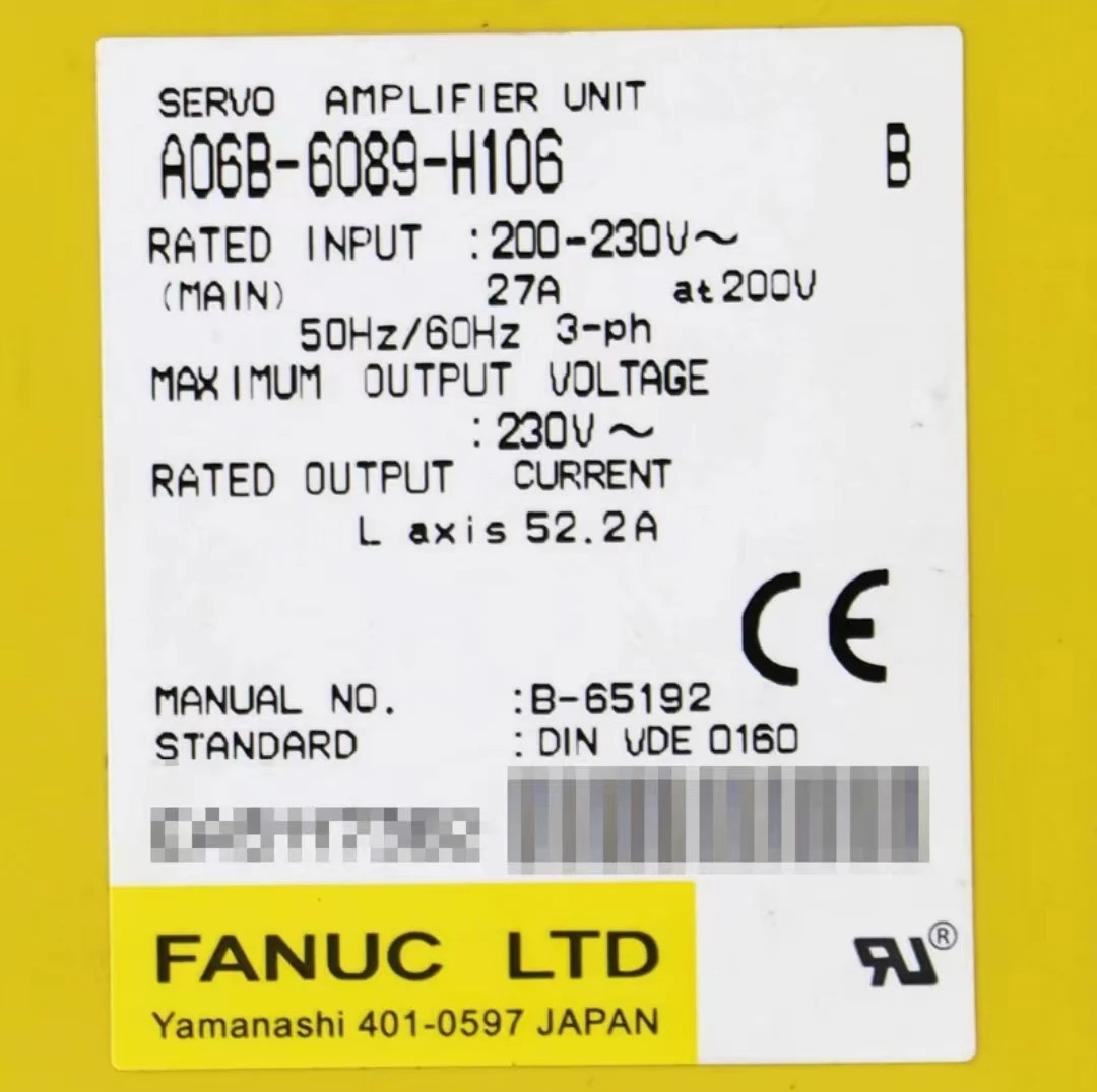 A06B-6089-H106 Fanuc 리퍼 드라이브 실행 기능 OK