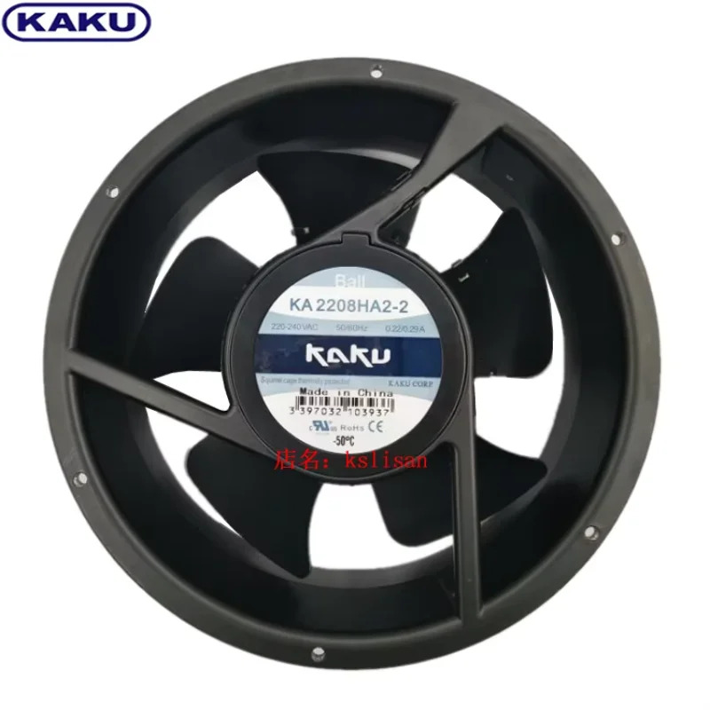 Kaku KA2208HA2-2 서버 냉각팬 AC 220V 0.29A 222x222x80mm