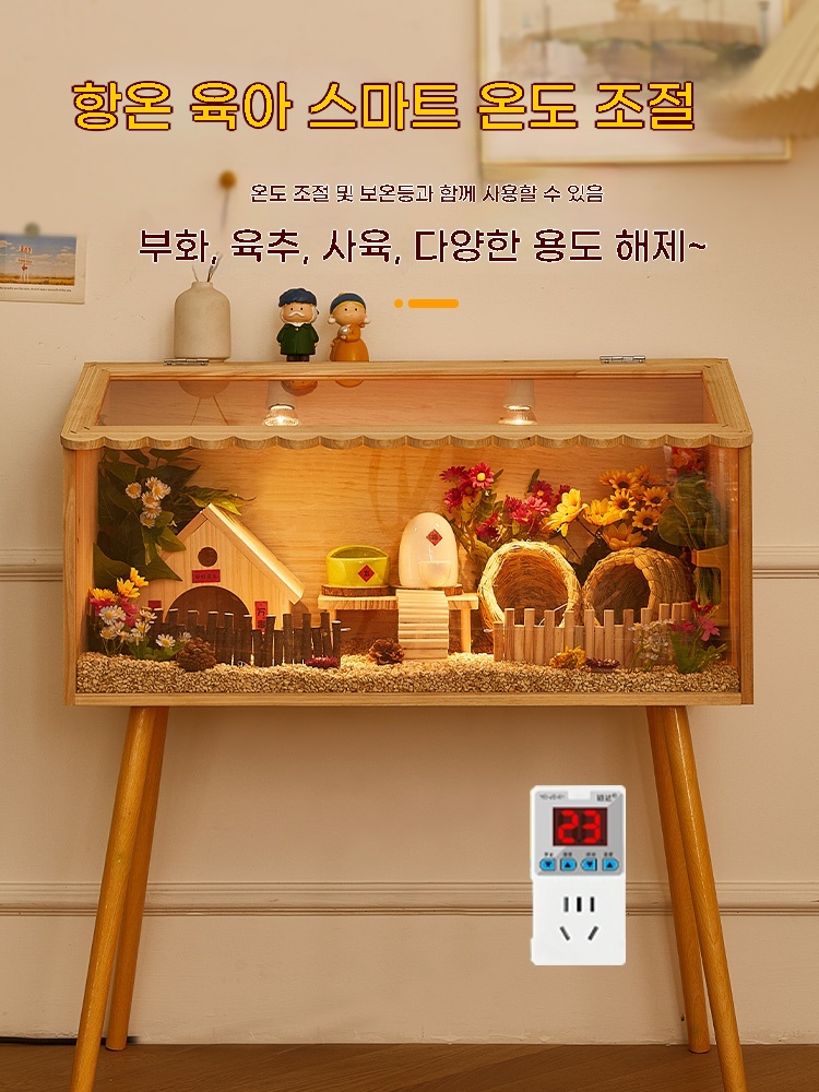 원목 미니메추리집 사육장 유리창 기본형 - 상세 이미지 2