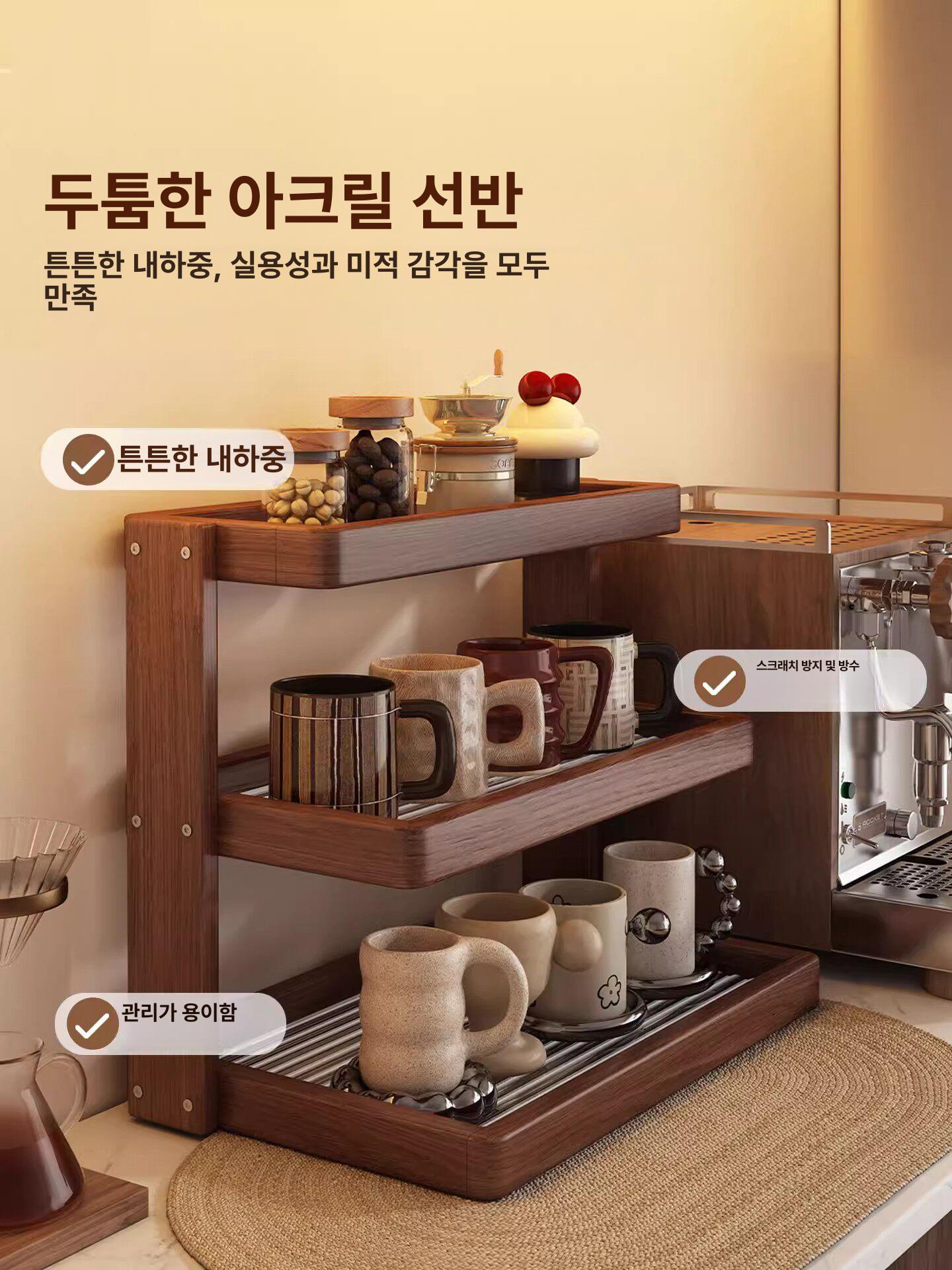 원목 선반장 홈카페선반 엔틱 정리 인테리어 앤틱 수납선반 소품 컵 커피숍 다용도 - 상세 이미지 5