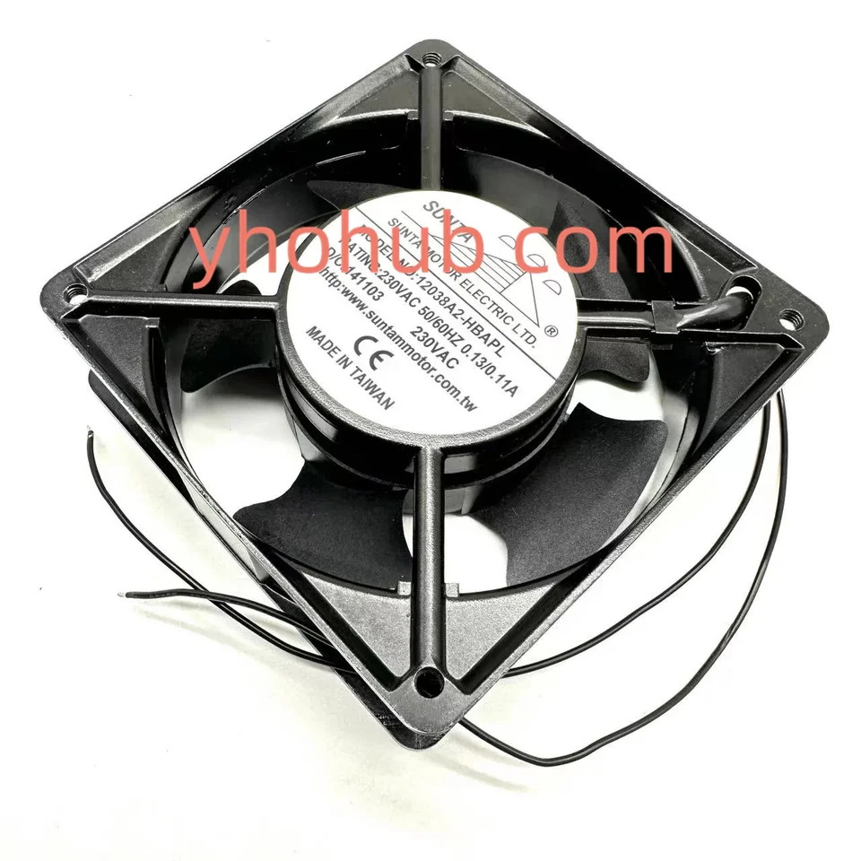 SUNTA 2 와이어 서버 냉각팬 12038A2-HBAPL AC 230V 0.11A mm