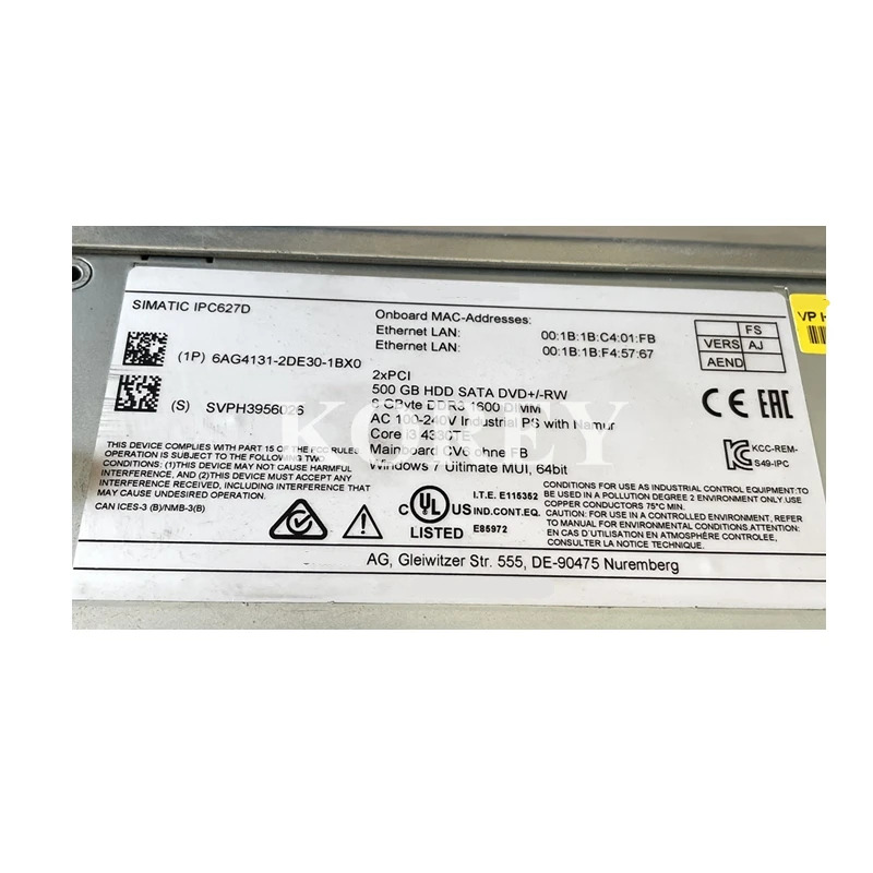 산업컴퓨터 IPC627D 6AG4131-2DE30-1BX0 6AG4 131-2DE30-1BX0