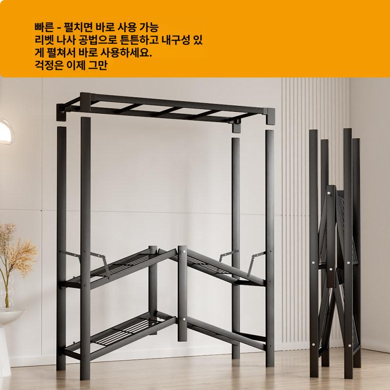 옷걸이 간이옷장 수납장 무설치 침실 커버 조립 프레임 부직포 접이식옷장 무볼트 - 상세 이미지 2