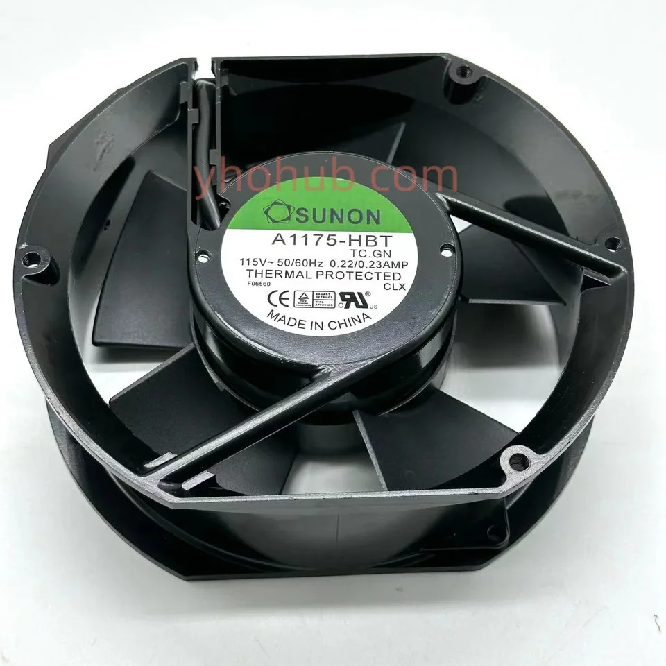 SUNON A1175-HBT TC.GN 서버 냉각팬 AC 115V 0.22A 172x151x51mm