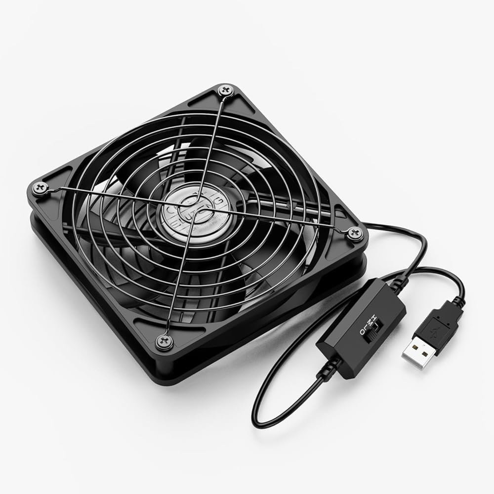 태블릿 TV 수신기 라우터 DVR 플레이 스테이션 Xbox 컴퓨터 등에 적합한 3단 5V USB 전원 케이스 팬 1500PRM 게이밍 PC 휴대용 냉각 기능을 갖춘 ELUTENG - 상품 이미지