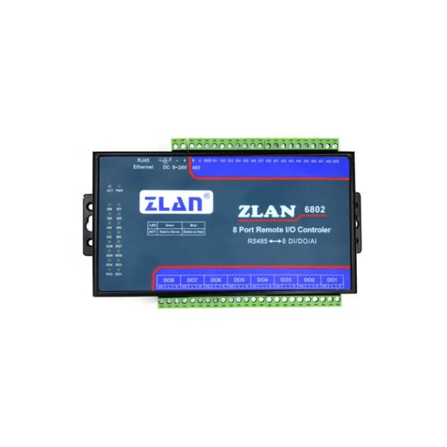 8 방향 485 IO 제어 모듈 RS485 이더넷 WiFi P2P 통신 지원 ZLAN6802