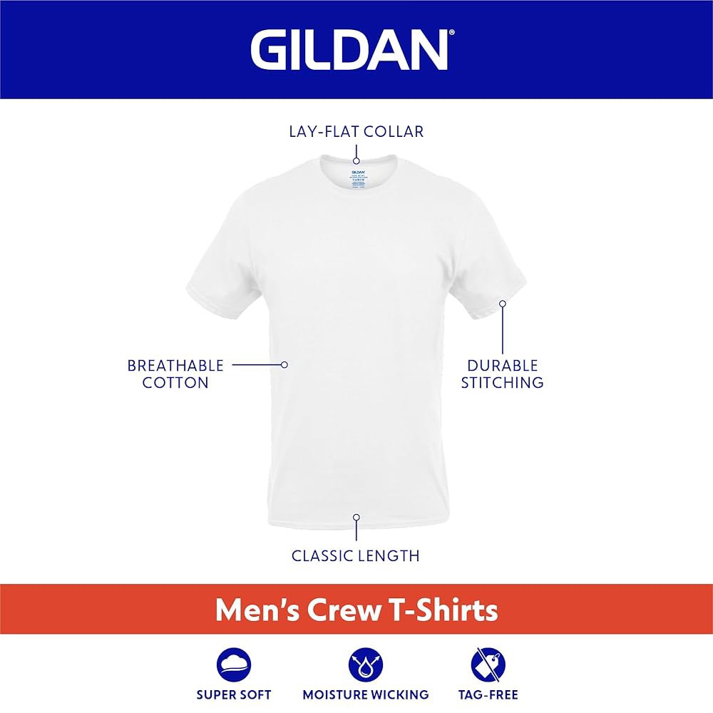 길단 남성 크루 티셔츠, 멀티팩, 스타일 G1100 5 1 White Medium - 상세 이미지 3