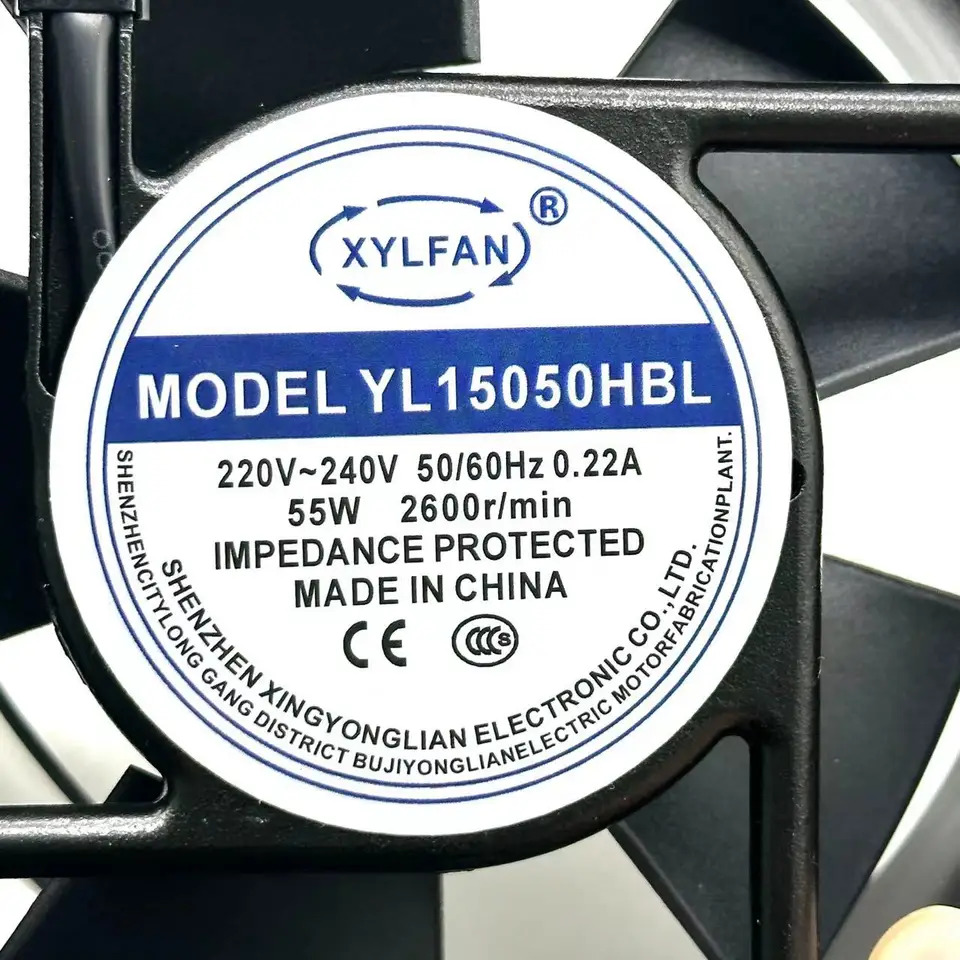XYLFAN YL15050HBL 서버 냉각팬 AC 220V 0.22A 172x172x51mm 2핀