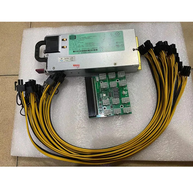 GPU 마이닝 PSU 서버 전원공급장치 HSTNS-PL11 hp호환 DL580 G6 G7 PCI-E 브레이크 보드6 핀 케이블 490594-001 438203-001 1200W