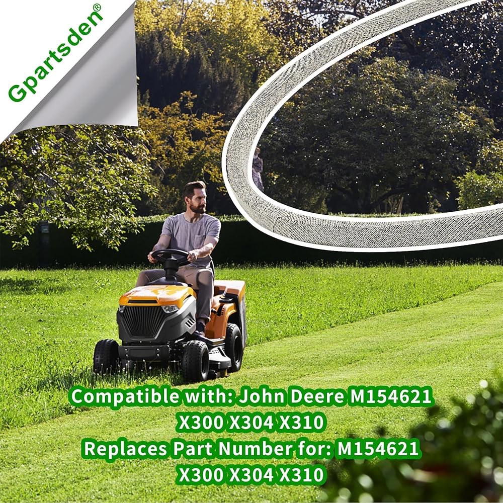 Gpartsden M154621 John Deere X300 X304 트랙터용 잔디 X310 데크 기계 벨트 깎는 - 상세 이미지 2
