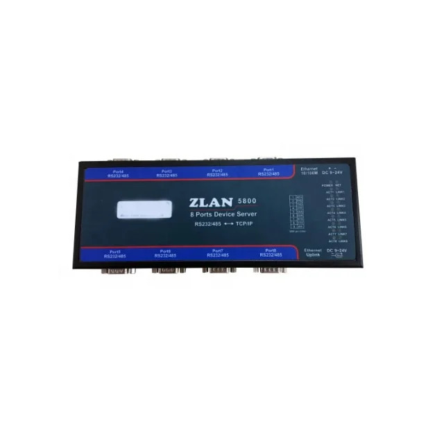 산업다직렬 장치 서버 스위치 8 포트 RS232 RS485-이더넷 컨버터 ZLAN5800