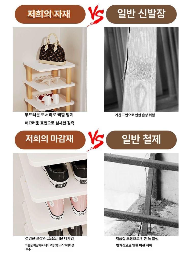 접이식 신발장 정리함 코너선반 공간활용 신발수납장 벽장용 다용도 간이 진열장 입구 - 상세 이미지 2