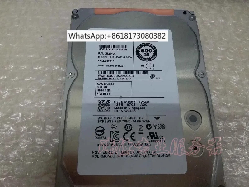 600G 3.5 인치 15K W348K 충실도 오리지널 0W348K