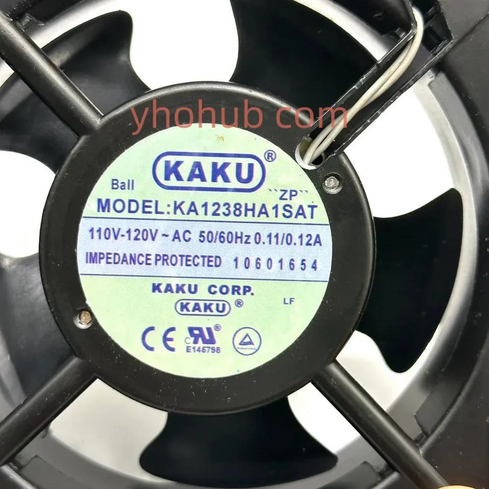 Kaku KA1238HA1SAT 2 와이어 서버 냉각팬 AC 110V 120V 0.11A 0.12A mm