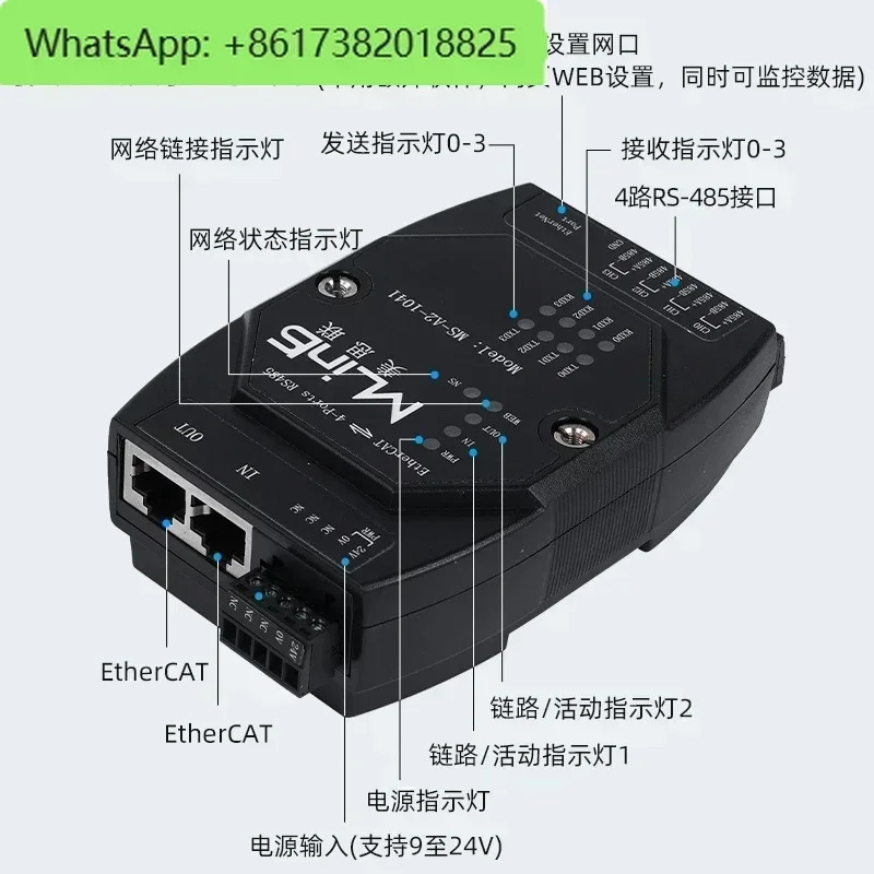 프로그래밍 직렬 포트 서버 없이 EtherCATModbus 485 RTU 게이트웨이 다채널 동기식 고속 획득
