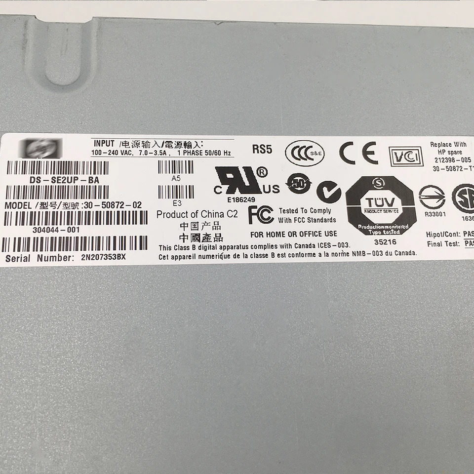 hp호환 MSA1000 MSA500G2 MSA30 전원공급장치 30-50872-02 304044-001 212398-005 123482-005 전 완전 리퍼