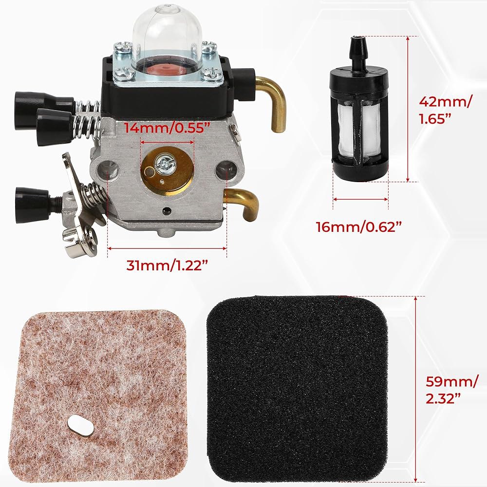 3TVol Carburetor Fit for Stihl BG75 FS85 Kit, ZAMA-C1Q-S66, FS80 HS80 BG72 Trimmer Maintenance Filte - 상세 이미지 3