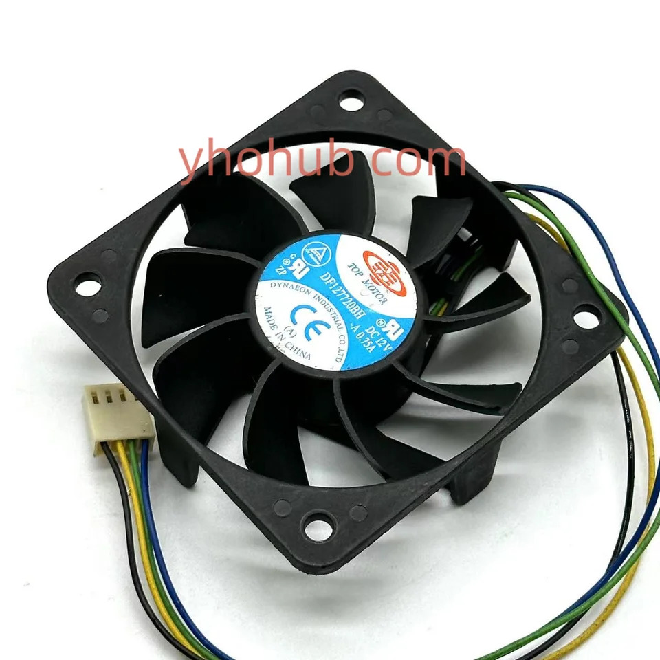 TOP MOTOR 4-와이어 서버 냉각팬 DF127720BH DC 12V 0.75A 77x77x20mm