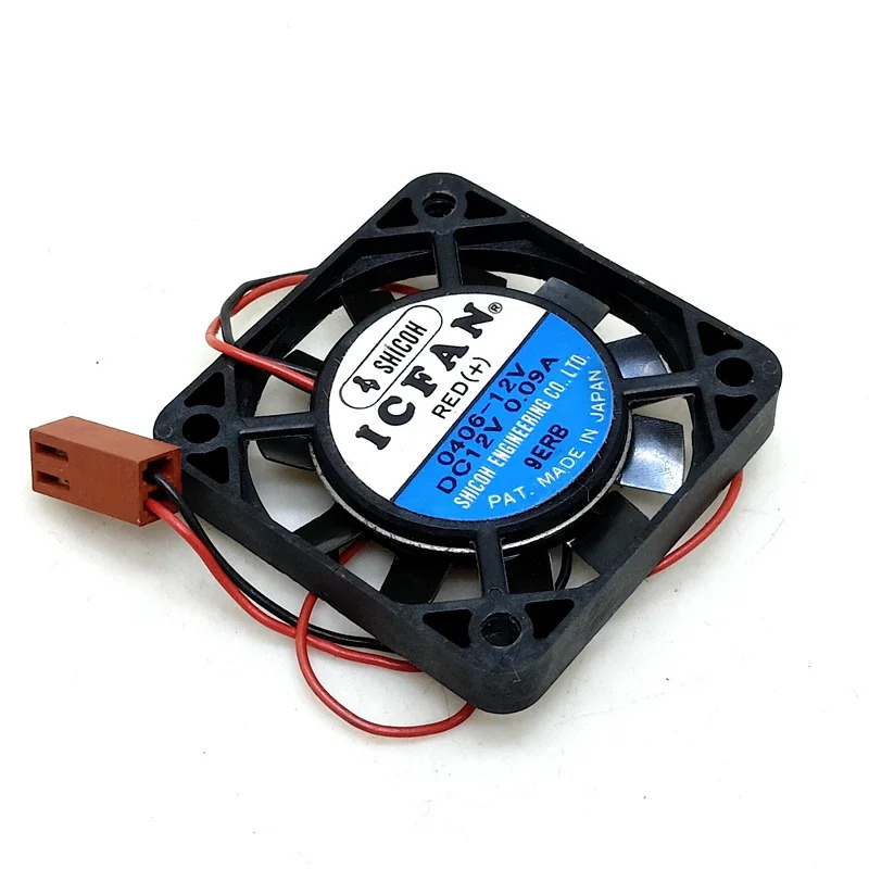 ICFAN 서버 냉각팬 2핀 DC 12V 0.09A 40x40x06mm 0406-12V