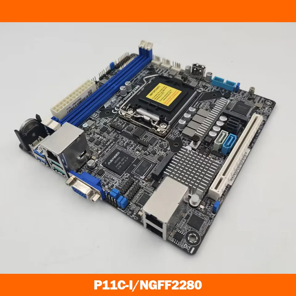 P11C-I 워크스테이션 마더보드 ASUS호환 mini-ITX 서버 보드듀얼 기가비트 LAN 포트 NGFF2280