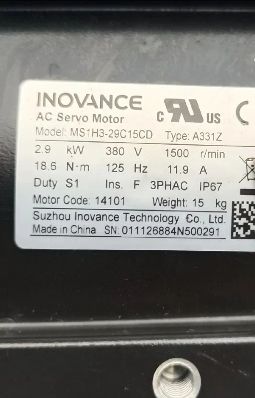 Huichuan 서보모터 MS1H3-29C15CD-A331Z 2.9KW 신