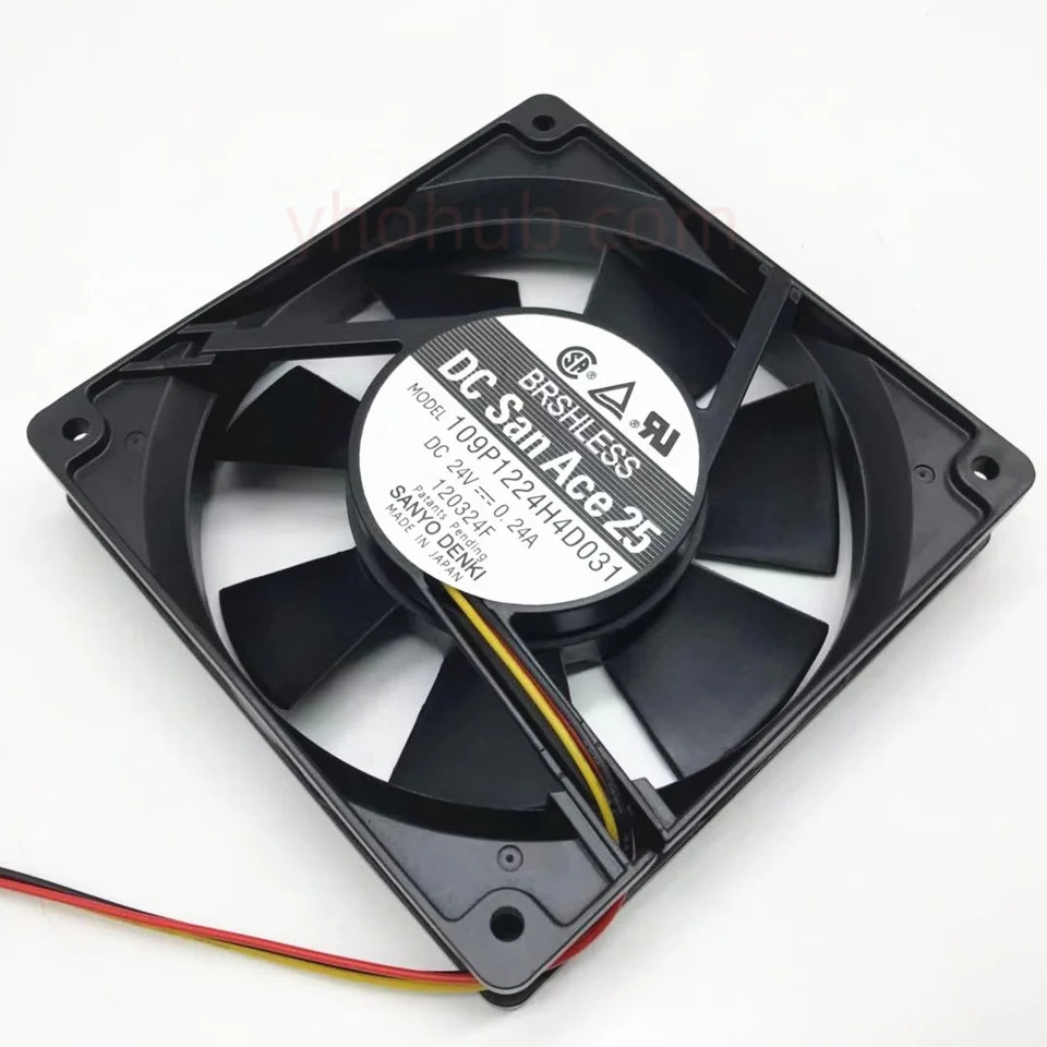 Sanyo Denki 109P1224H4D031 DC 24V 0.24A 120x120x25mm 3 선 서버 냉각팬
