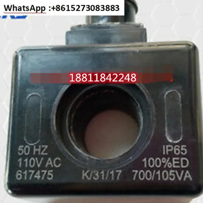 솔레노이드 밸브 Vickers617475 ED6 10-10 관통 코일 617500/230VAC60HZ 617476