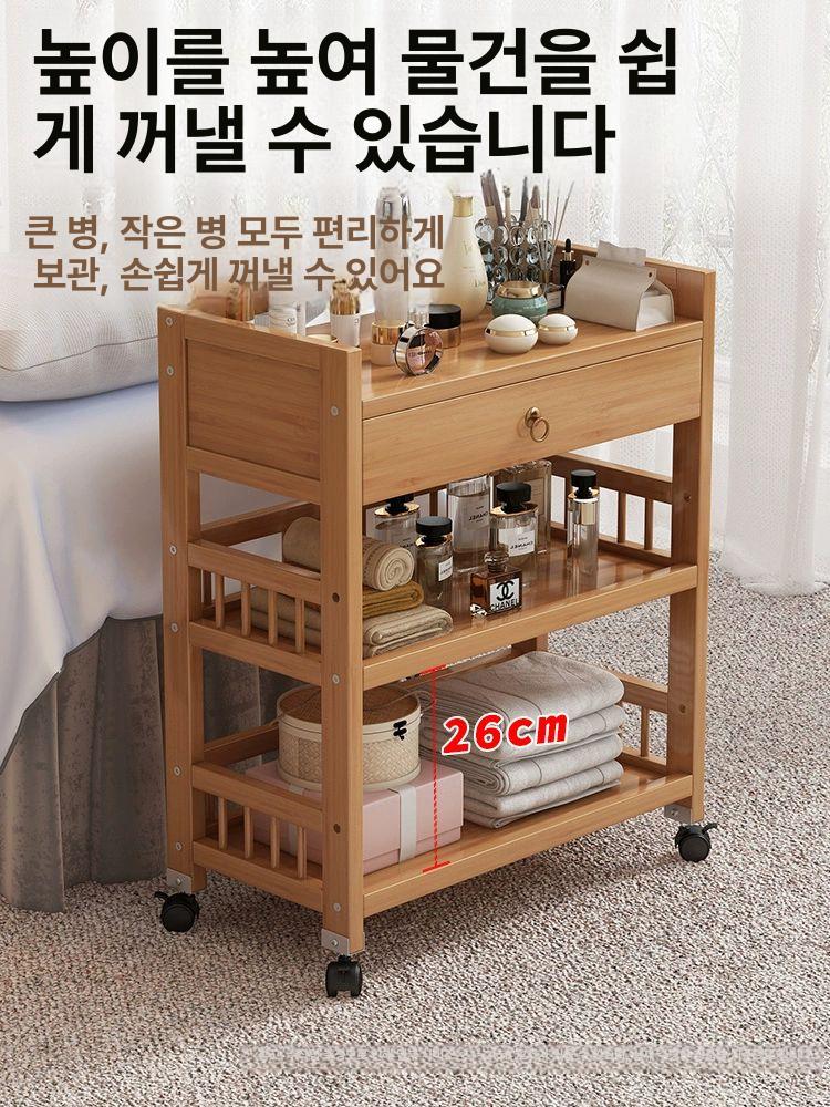 원목 트롤리 웨건 빈티지 무서랍 다용도 미용실 수납 서빙카트 미용카트 - 상세 이미지 4