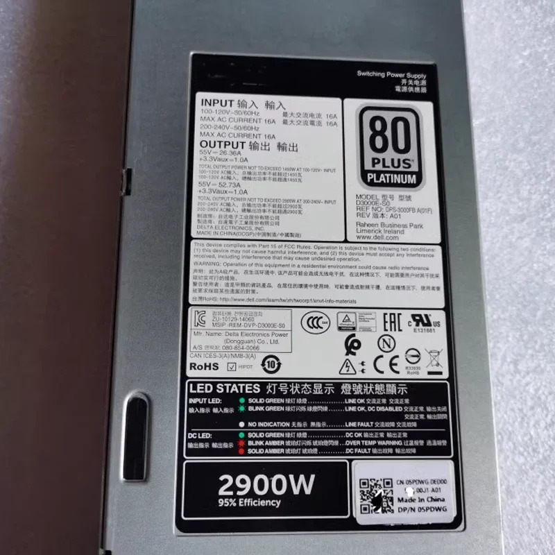 델 C9000 C9010 네트워킹 D3000E-S0 DPS-3000FB A 5PDWG 05 PDWGPSU 2900W 전원공급장치 신