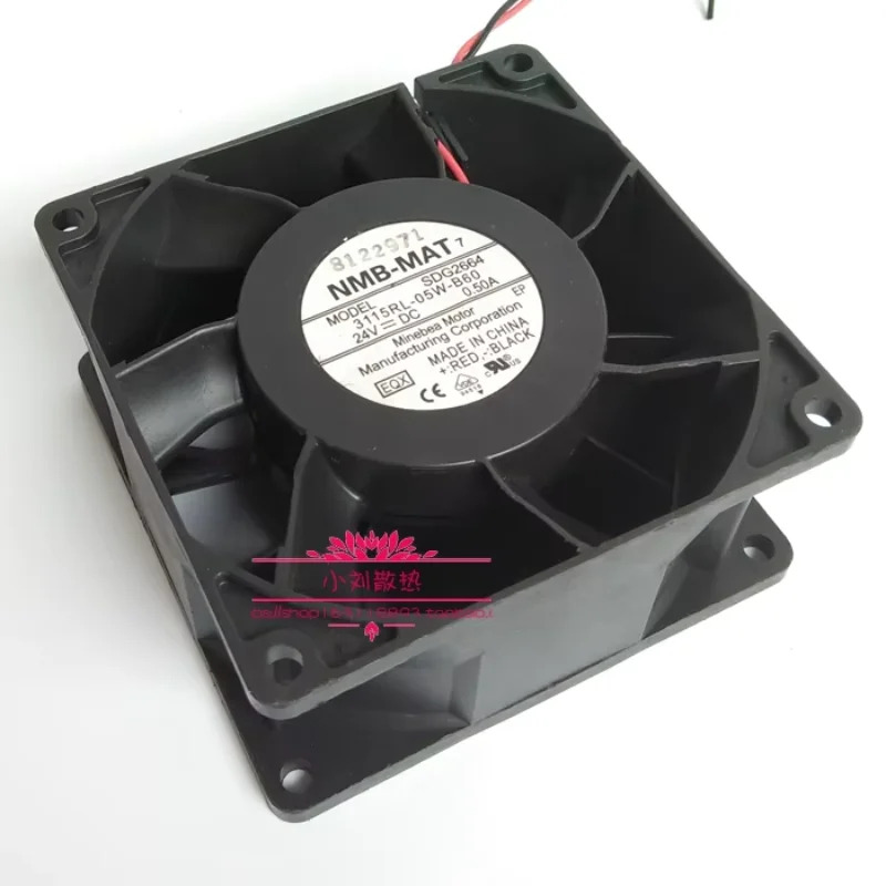 NMB-MAT 2 와이어 서버 냉각팬 3115RL-05W-B60 EQX DC 24V 0.50A 80x80x38mm