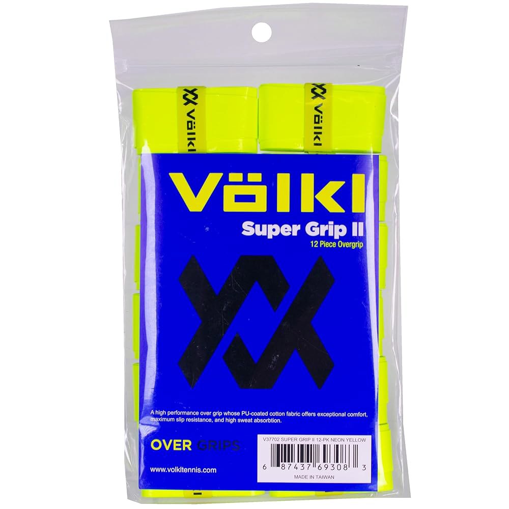 Volkl Super Grip II 면 오버그립 고성능 테니스 그립 3 Pack White - 상품 이미지