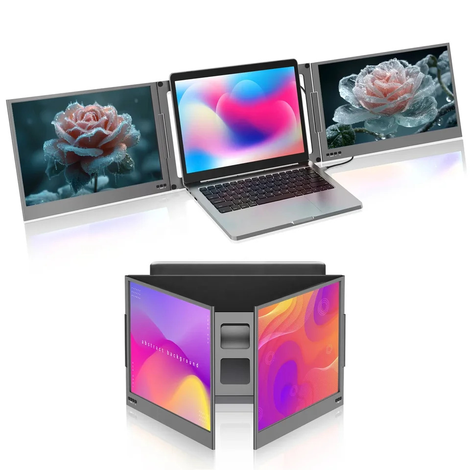 2024 USB C HDR 1080P IPS 휴대15.6 인치 노트북 트리플 스크린 익스텐더 워크스테이션