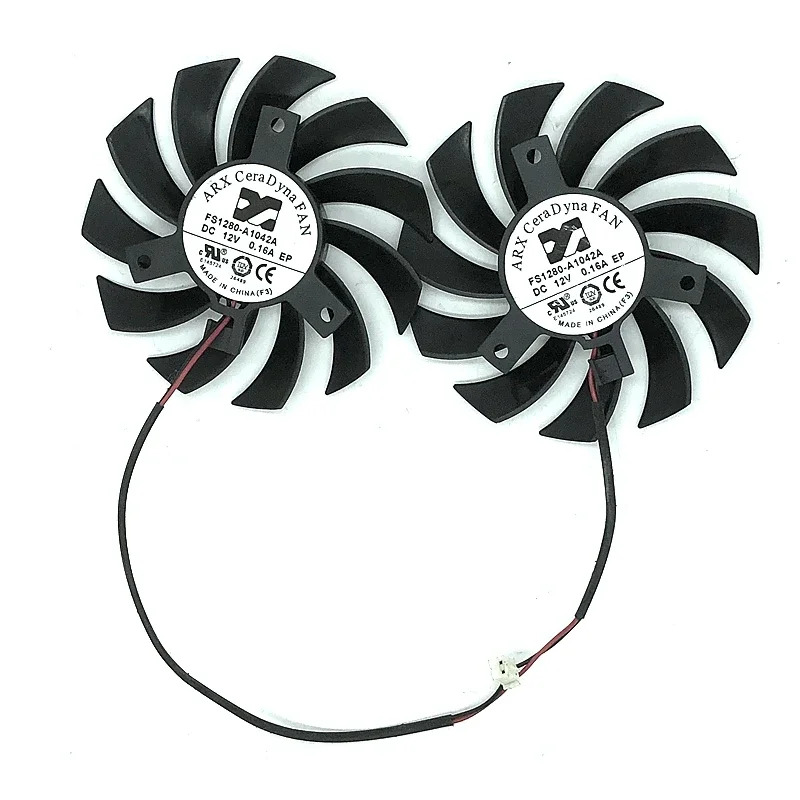 ARX FS1280-A1042A DC 12V 0.16A 직경 2 와이어 서버 냉각팬 C.T.C 7m 39mm