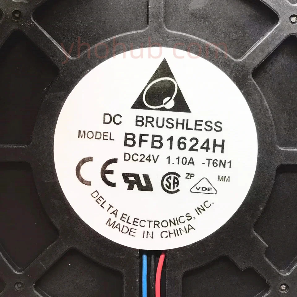 Delta Electronics BFB1624H T6N1 DC 24V 1.10A 160x160x40mm 서버 냉각팬