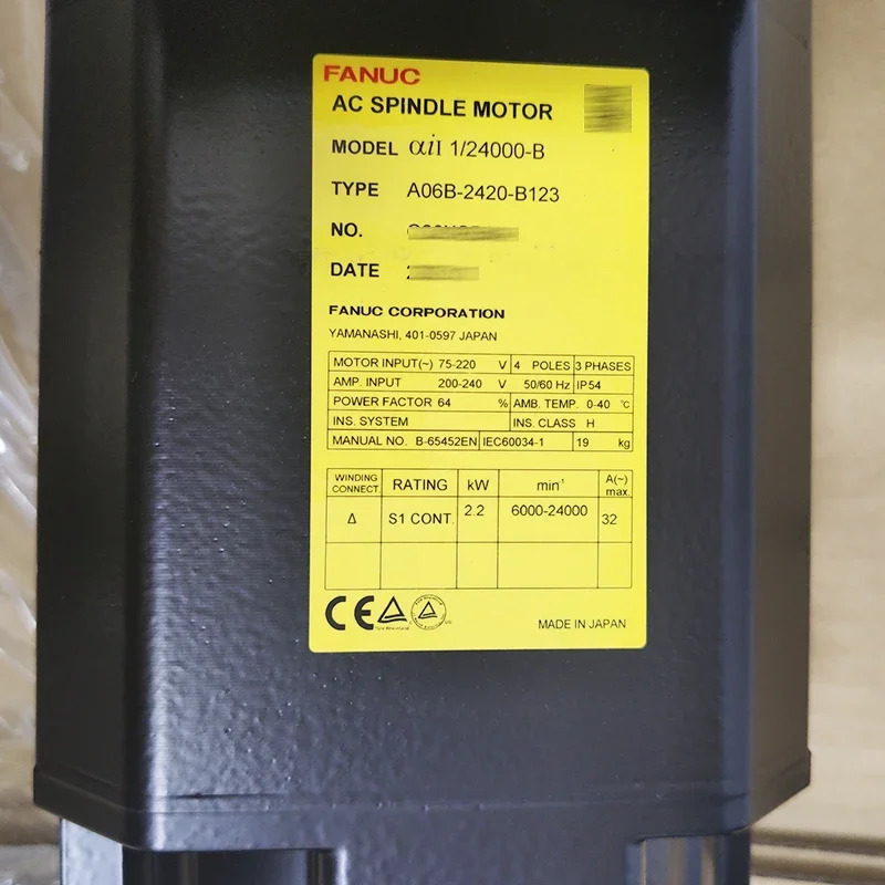 Fanuc CNC 시스템 기계AC 스핀들 모터 A06B-1420-B123 F421
