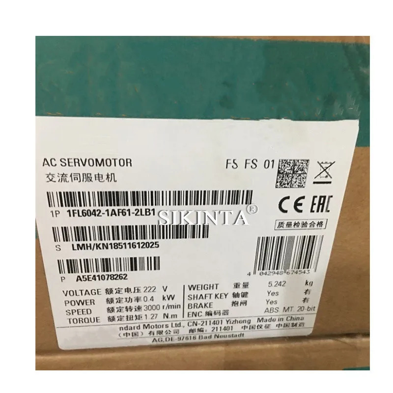 V90 서보모터 1FL6042-1AF61-2LB1 0.4KW 400V 완전히 리퍼