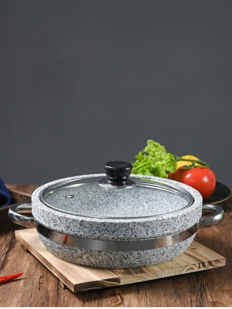 가정용 찌개불판 냄비 다용도 구이팬 그릴팬 사각 불고기 주물럭팬 인덕션 주물팬 - 상품 이미지