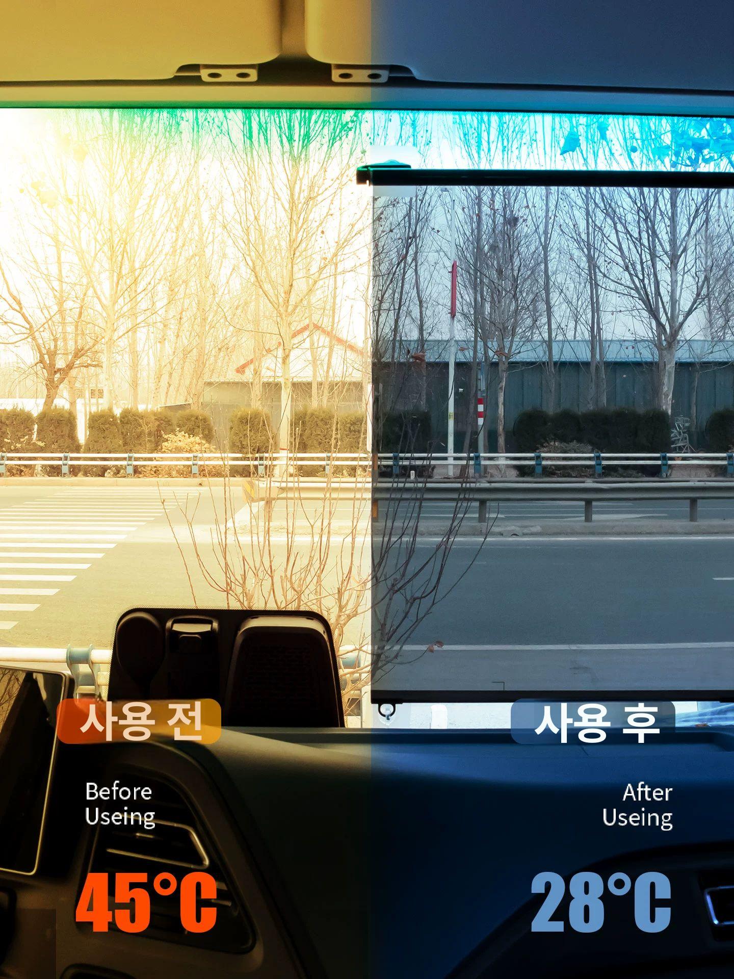 대형 햇빛가리개 투명 차량용 블라인드 덮개 자외선 선바이저 하단 비가림막 차광막 - 상세 이미지 3