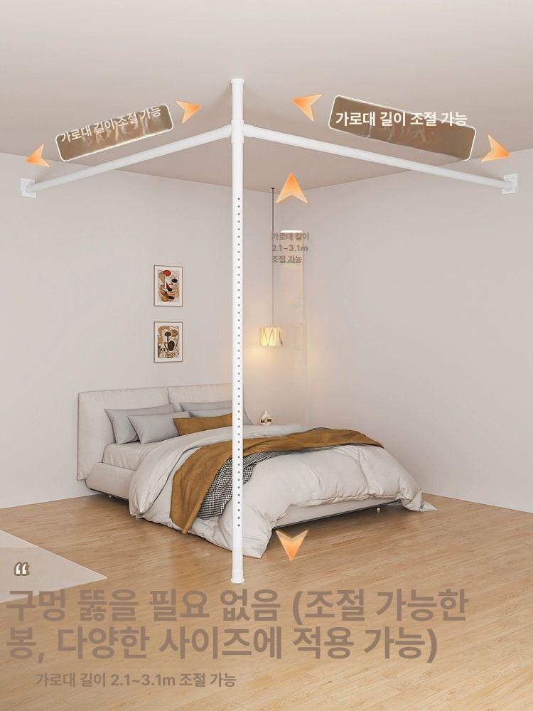 무타공 파티션 차단막 가리개 거실 암막 칸막이 가벽 가로봉 가림 프라이버시 - 상세 이미지 5