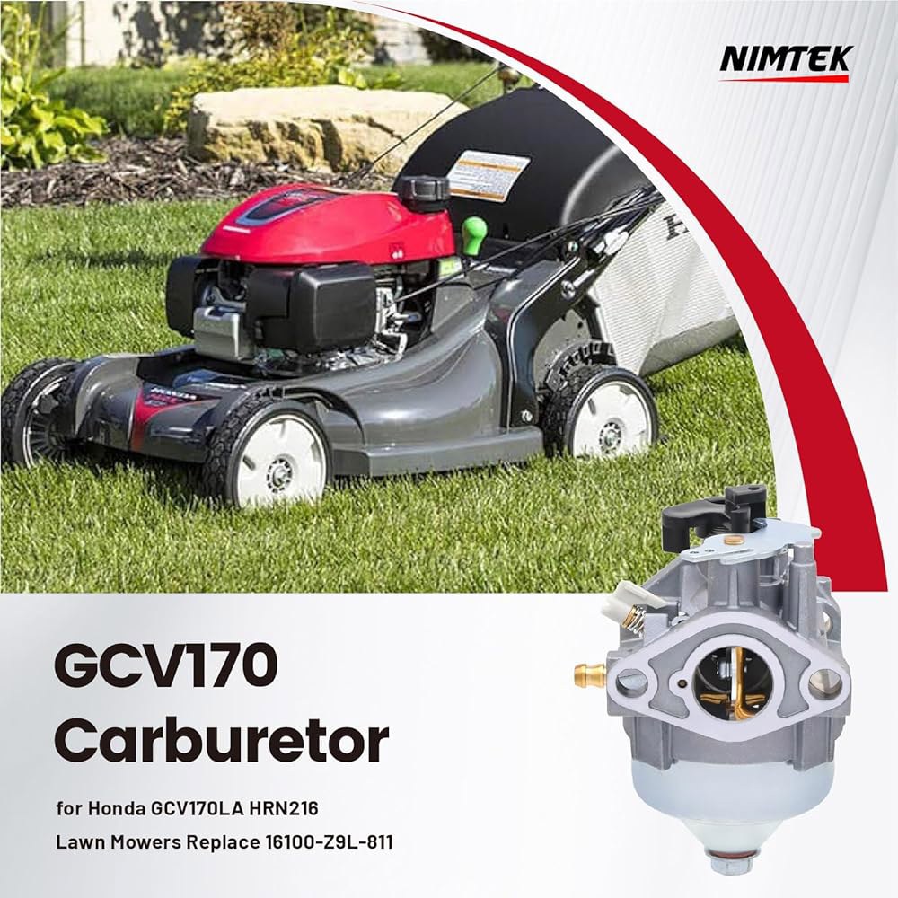 NIMTEK GCV170 혼다 GCV170LA G5B G5BR 포함 깎는 16100-Z9L-811용 에어 기계 S3B 모델 기화기 잔디 세척기 필터 압력 교체 - 상세 이미지 2
