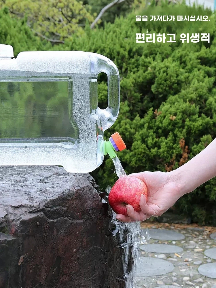 대용량 휴대용워터저그 사각형 차박물통 수도꼭지형 플라스틱 기본형 - 상세 이미지 2