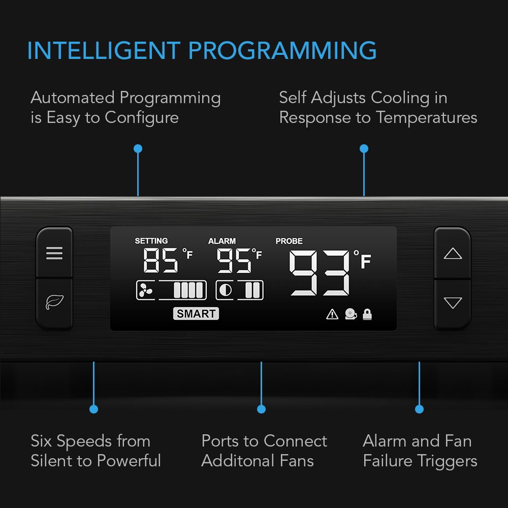 수신기, 앰프, DVR, AV 캐비닛 구성품, 디지털 비디오 레코더와 호환되는 AC Infinity AirCOM T10, 조용한 냉각 송풍기 팬 시스템 17인치 전면 배기 - 상세 이미지 3