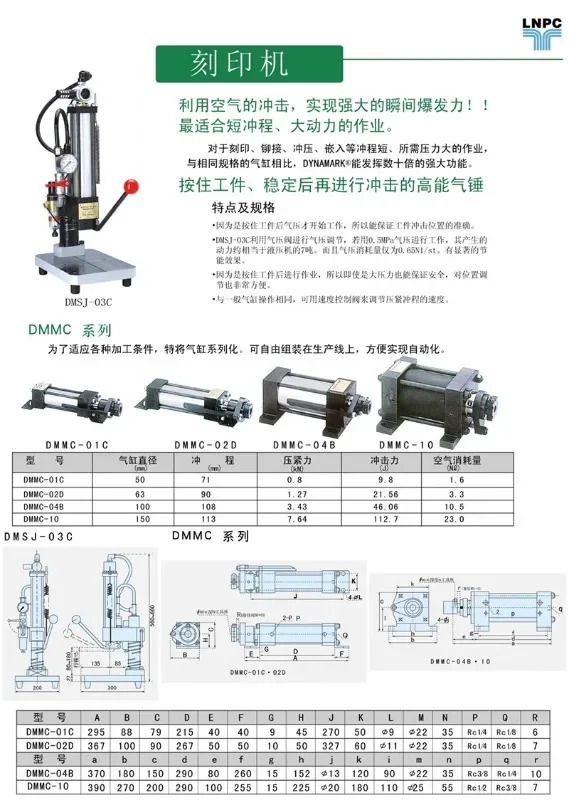 임팩트 공압 프레스 타각기 DMSJ-03C DMMC-01C 2D 4B 10