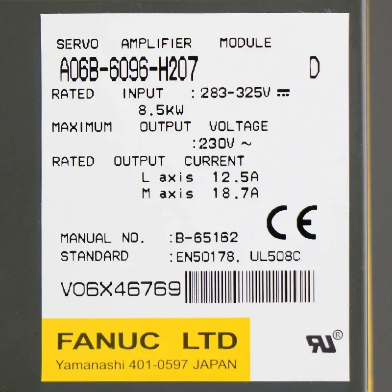 FANUC 서보 드라이브 모듈 A06B-6096-H207 A06B-6096-H208 A06B-6096-H209 신