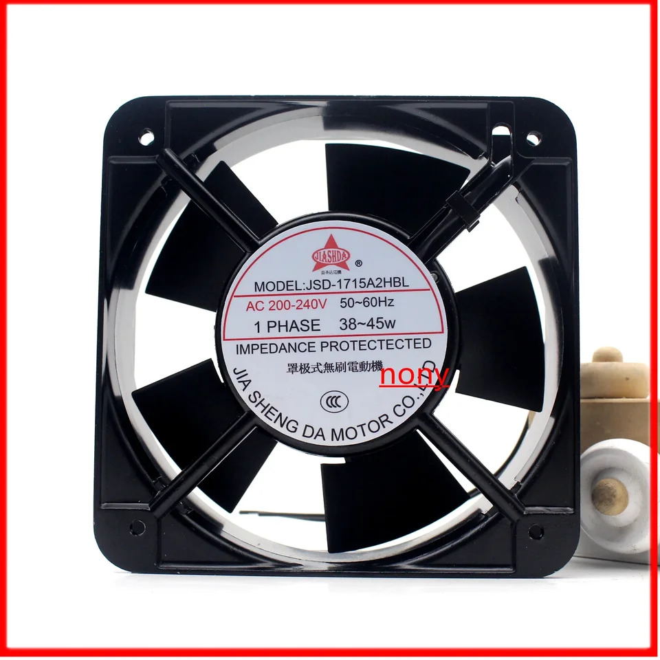 JIASHDA JSD-1715A2HBL 2핀 서버 냉각팬 AC 200V 38W 150x150x50mm