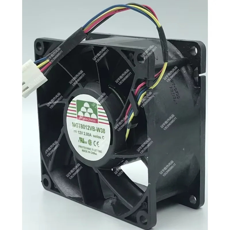 M8012VB-W38 4 선 서버 냉각팬 DC 12V 2.80A 80X80X38mm