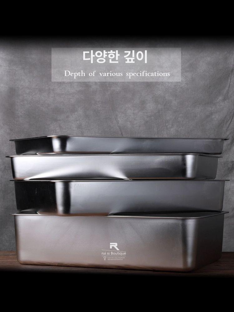 스테인레스 대형트레이 대형쟁반 사각쟁반 식당 오봉 사각트레이 빵 스탠쟁반 보관 - 상세 이미지 5